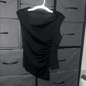 SHEIN Black Ruched Sleeveless Top